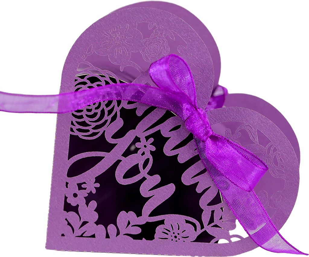 50pcs Herzform Hochzeit Süßigkeiten Boxen, Luxus Lase Cut Party Hochzeit Gunst Band Süßigkeiten Boxen Geschenk Box Tischdekorationen