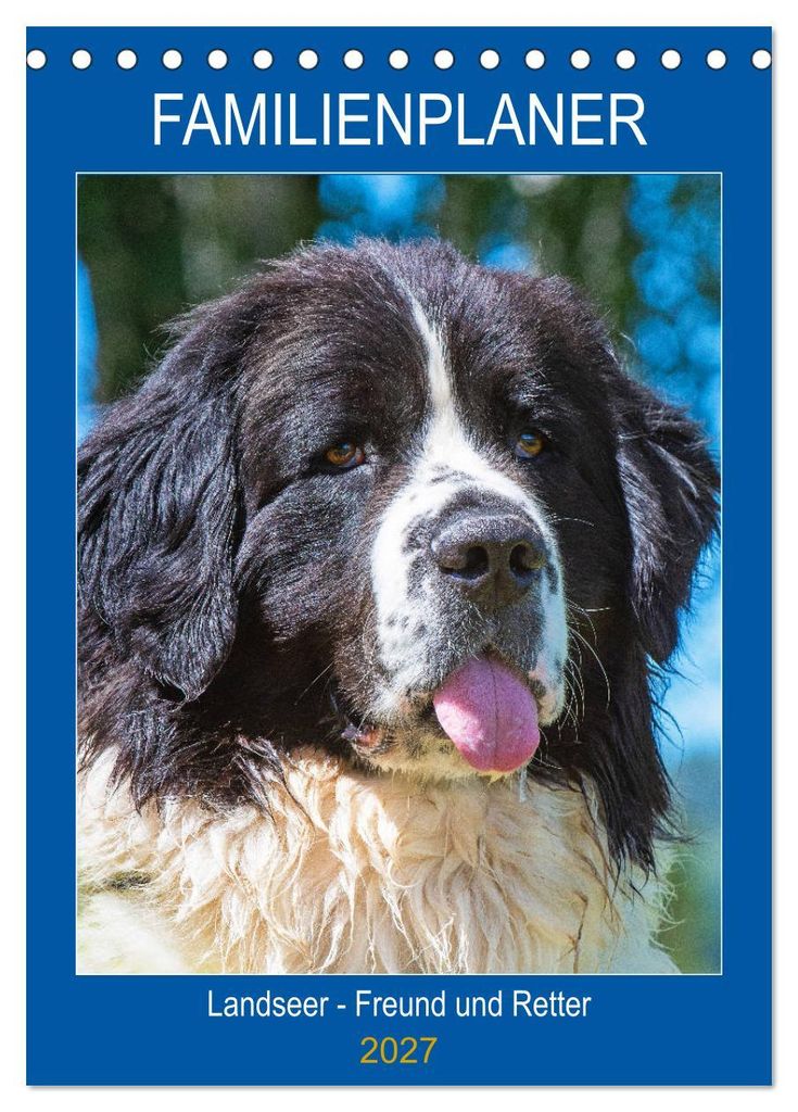 Familienplaner Landseer - Freund und Retter (Tischkalender 2027 DIN A5 hoch), CALVENDO Monatskalender
