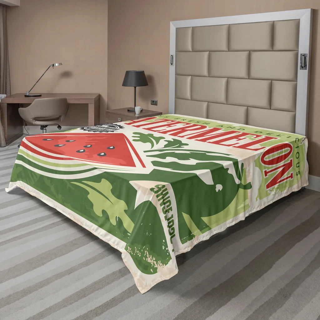 Drap de lit supérieur souple en microfibre avec imprimé pastèque amusant