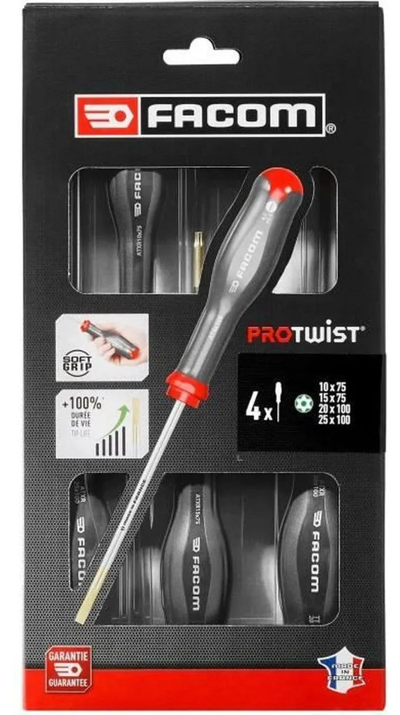 Tournevis Facom TT manche ergonomique lot de 4 pour un serrage puissant - 3