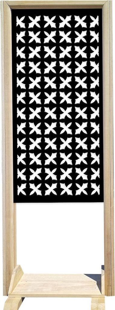 CRUSADES – Raumteiler – Modulierbarer Paravent – 70x190 cm – aus Holz und PVC schwarz