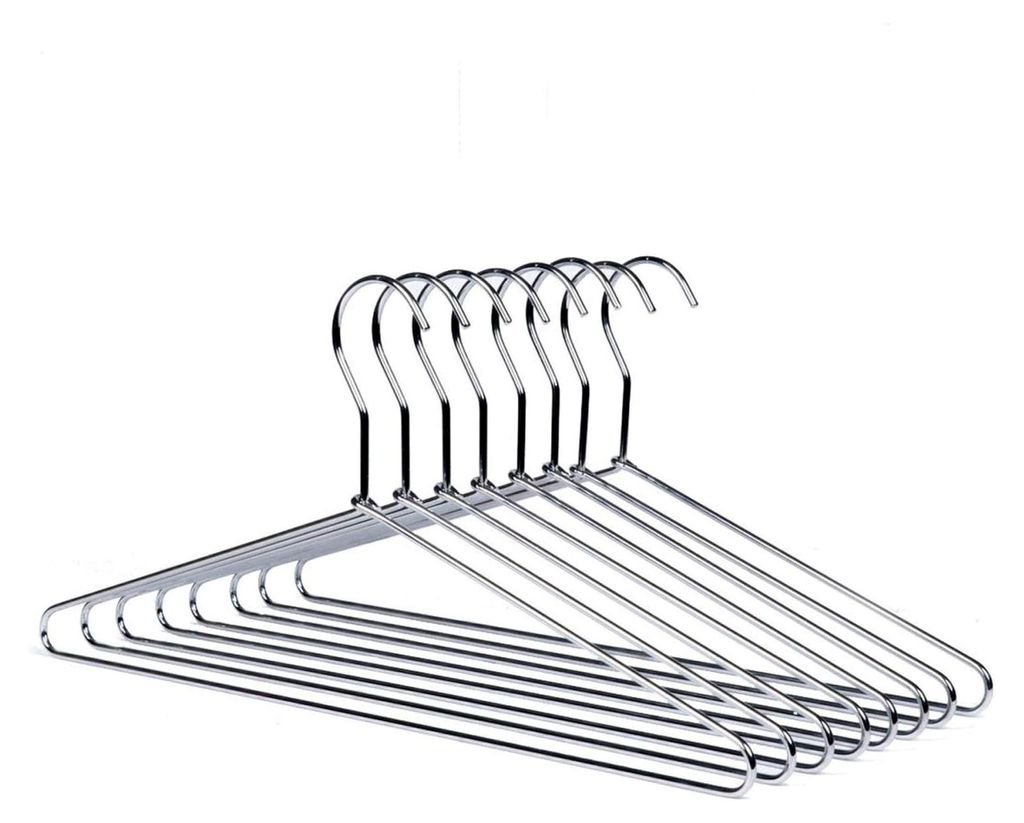 10 Stück 43 cm Chrom Eisen Kleiderbügel, Silberne Metallbügel für Anzug, T-Shirt, Hemd, Jacke, Kleid und Hose, Stabil und Langlebig