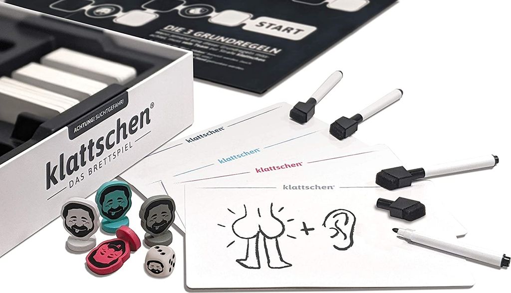 DENKRIESEN Klattschen® Gioco Da Bere Per Feste – 57 Carte Impermeabili, Compiti E Regole, Divertente Per Addio Al Celibato E Serate Con Amici