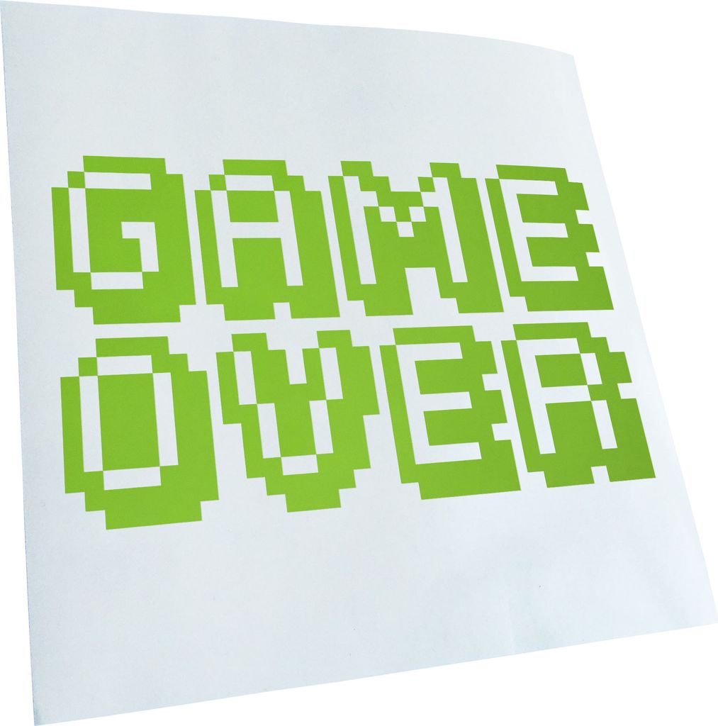 hauptsachebeklebt Kiwistar - Autoaufkleber - Game Over Pixel Schrift Heckscheibe - Aufkleber für Auto Kfz Fahrrad, LKW, Truck Mofa