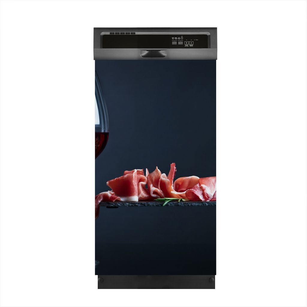 Magnete Dekorative 45x80 cm Küche Magnetmatte Spülmaschine - Jamon mit Rotwein
