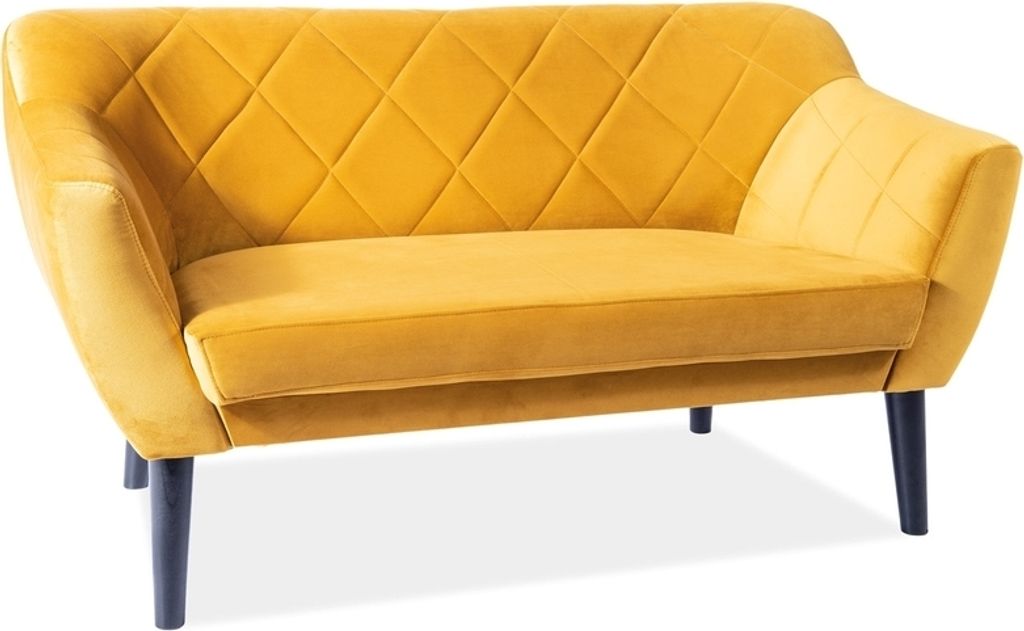Zweisitzer-Sofa AISHA – gelb/wenge