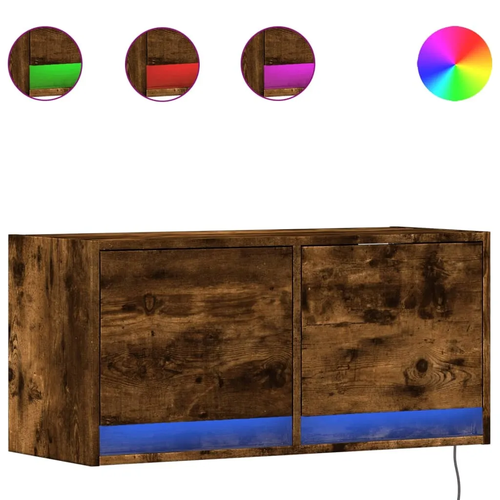 Mobile TV Sospeso SYFAX™ Rovere Fumo 80x31x35 cm - Pratico e Bello