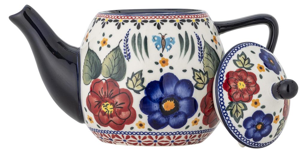 Florist Teekanne mit Teesieb, Bunt, Steingut Bestecksets