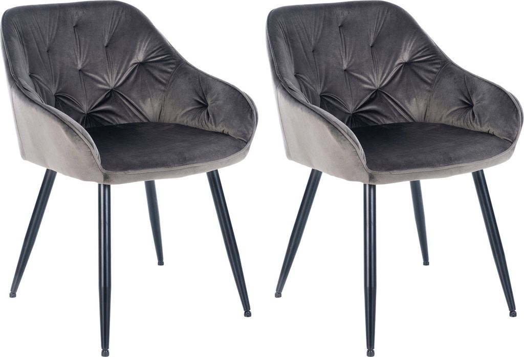 2er Set Esszimmerstühle HLO-CP13 dunkelgrau