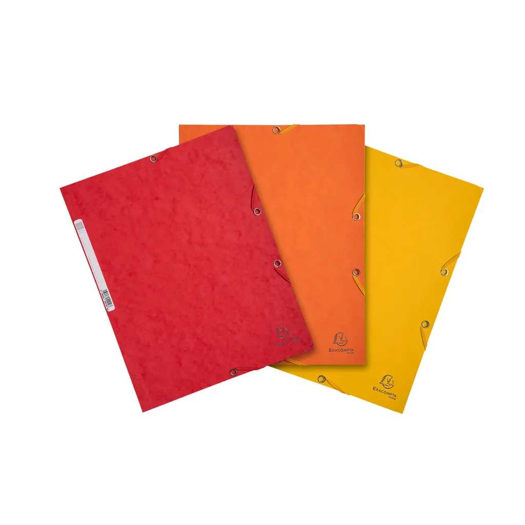 Exacompta 55575E Lot de 3 Chemises A4 à Élastique Colorspan Jaune Soleil