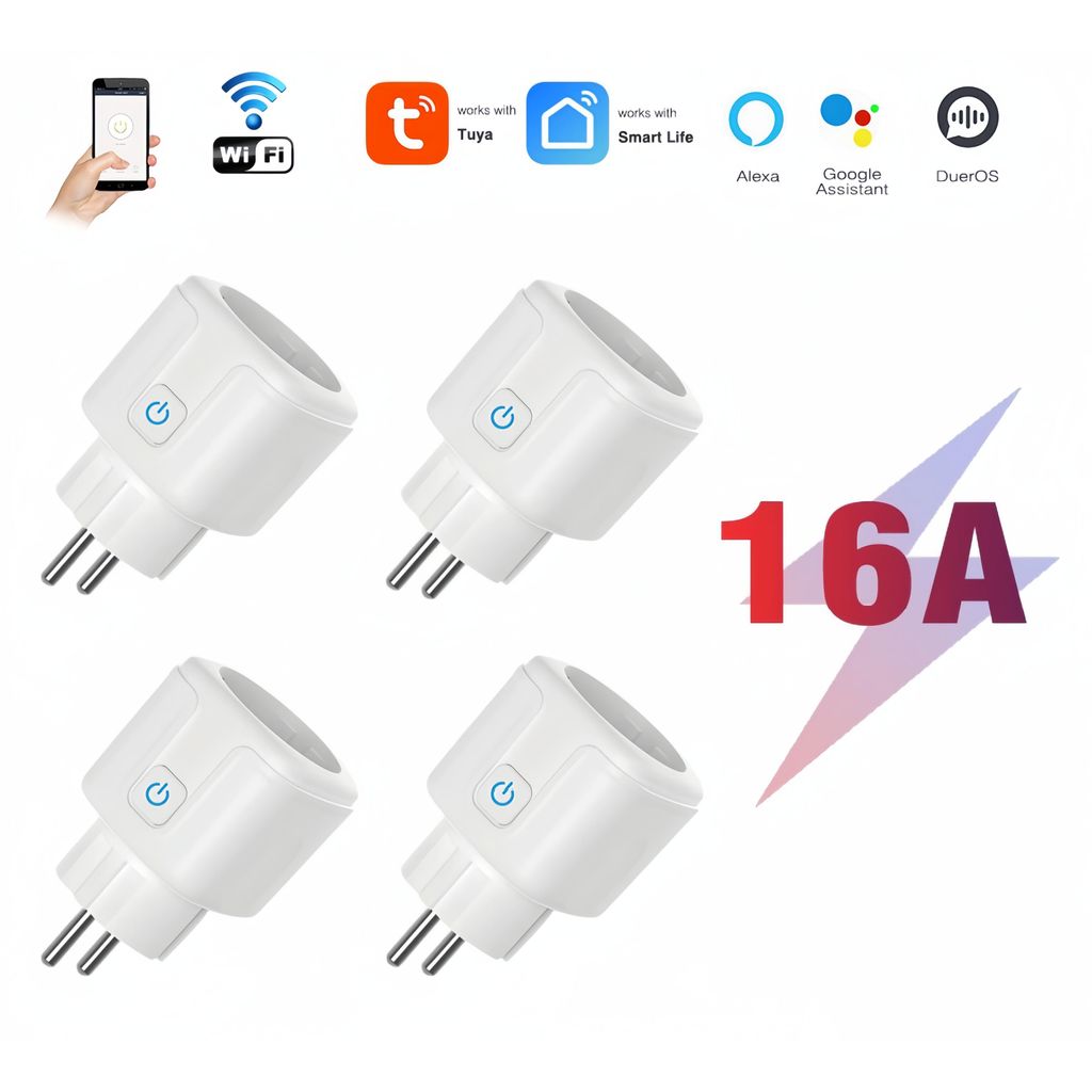 4-delige set wifi-stekkers, Smart Plug met app-bediening, Productafbeelding 