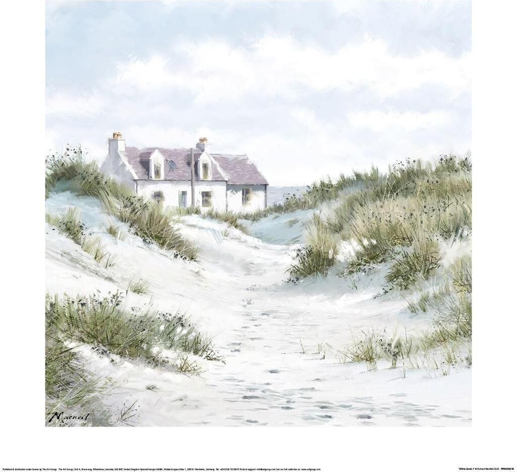 Richard Macneil - bedruckt "White Sands I" PM11804 (40 cm x 40 cm) (Weiß/Grün)
