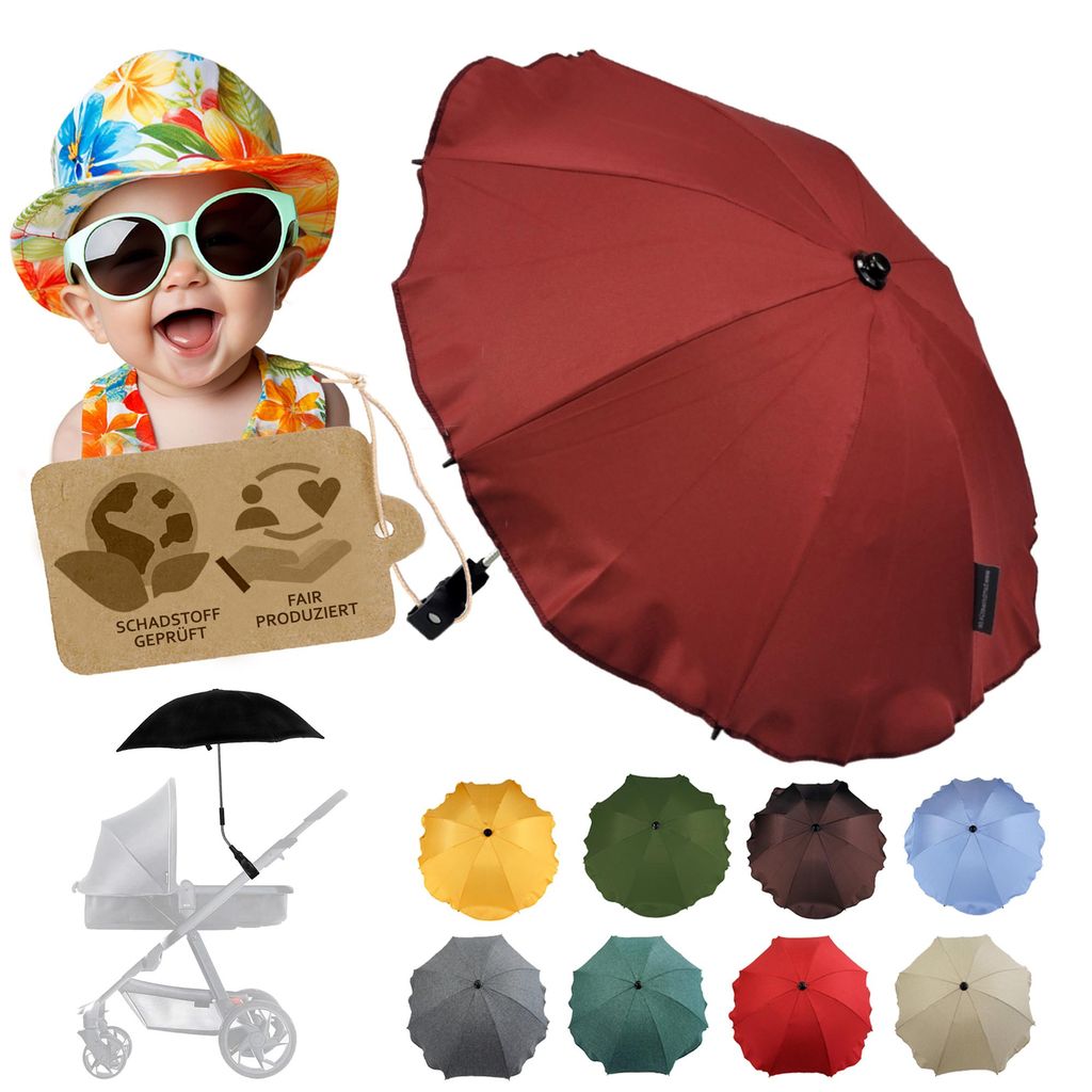 BAMBINIWELT Sonnenschirm für Kinderwagen Ø68cm UV-Schutz50+ Produktbild 