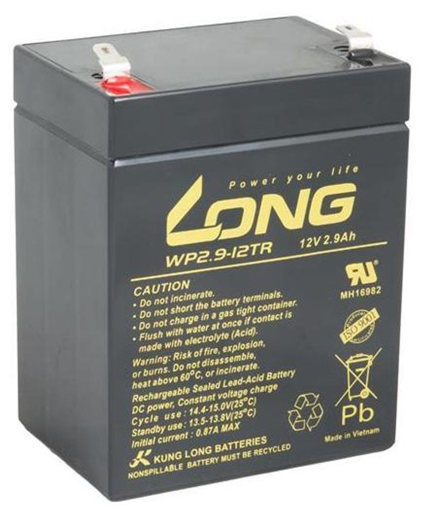 Avacom Long 12V 2,9Ah Lead-Acid Battery F1 (Wp2,9-12Tr) Zdjęcie produktu 