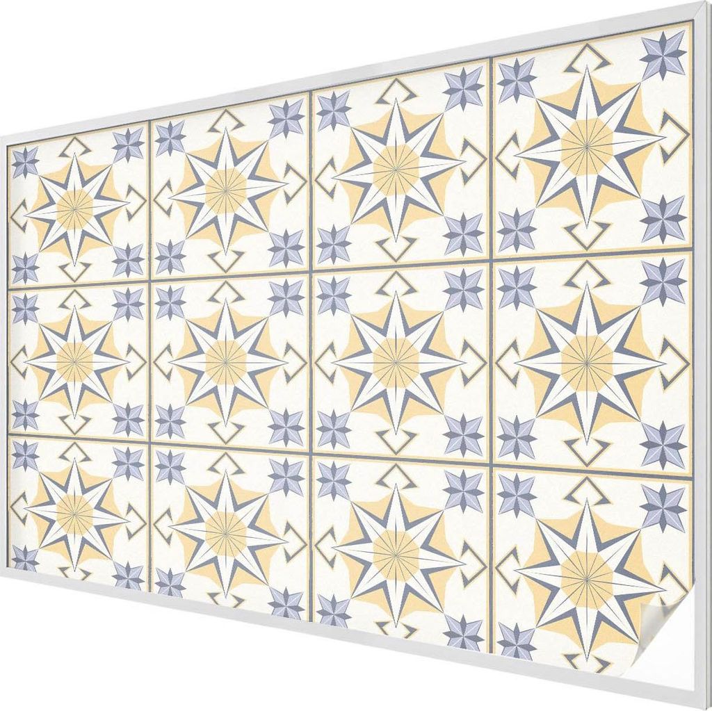 Buntglas Fensterfolie – 146x200 cm – Stained-Glass Design – blickdichte dekorative Sichtschutzfolie – selbstklebend, UV-Schutz – Geometri...