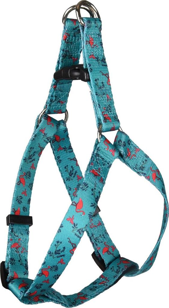 Flamingo Geschirr Step & Go Samar mit Flamingo grün, Maße: 35-50 cm / 15 mm