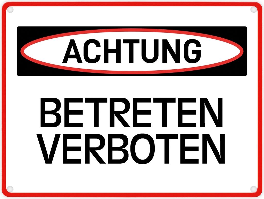 Betreten verboten Warn- und Hinweisschild im modernen Design Warnschild Hinweis