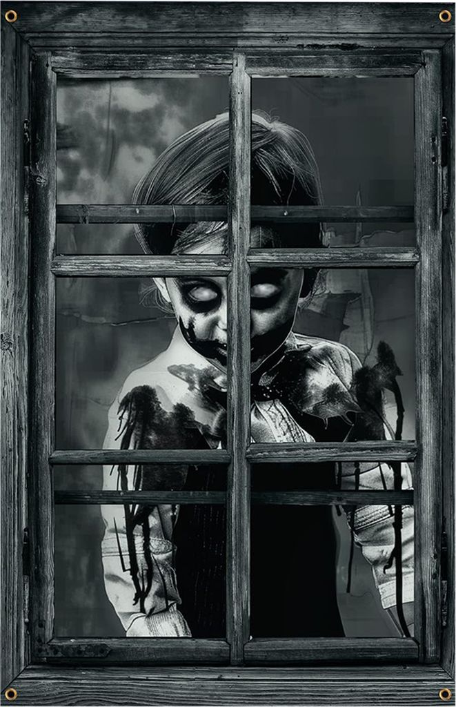 Halloween-Vorhang-Dekoration, Blut-Fensterabdeckung, gruseliges Halloween-Fenster-Silhouette-Poster für Indoor-Outdoor-Party-Wandtür-Dekor