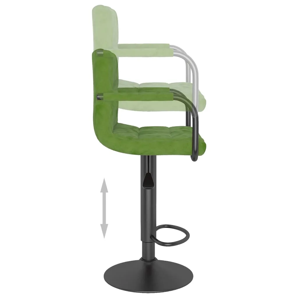 Tabouret de bar vert clair velours vidaXL : Stable et confortable - 6