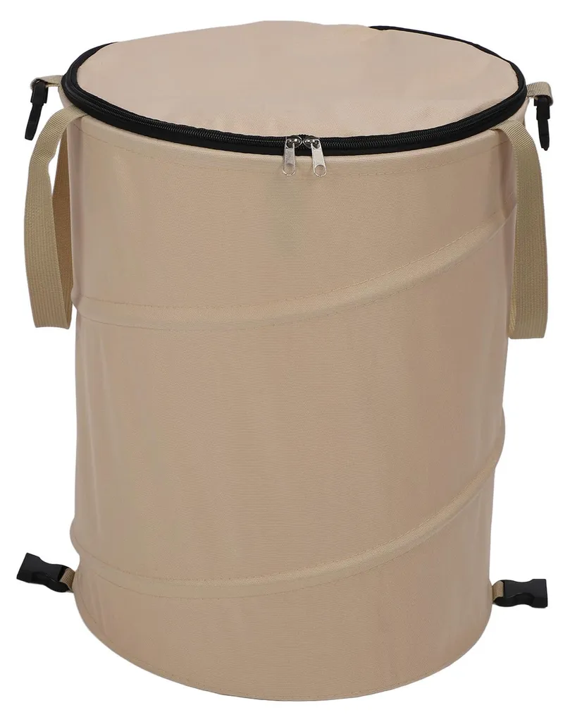 Poubelle extérieure anti-odeur pour camping - Bac pliable 90L avec zip