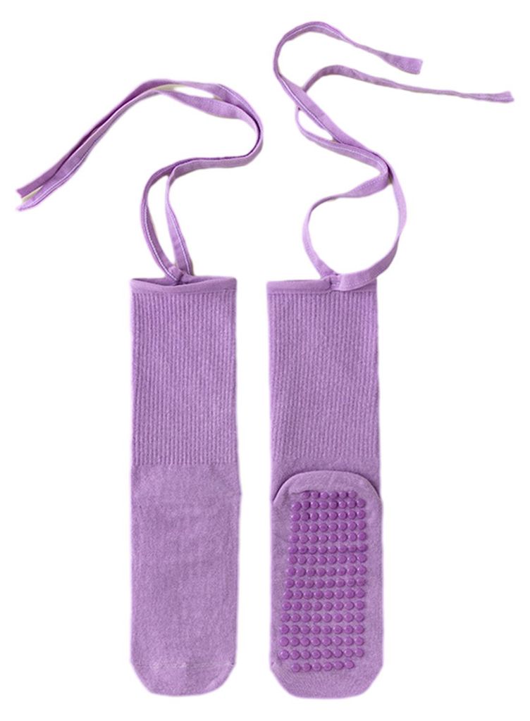 1 Paar Yoga-Socken, einfarbig, Schnürsocken, elastische Kompressionsunterstützung, Yoga-Fitness-Tanzsocken mit rutschfesten Silikonsohlen
