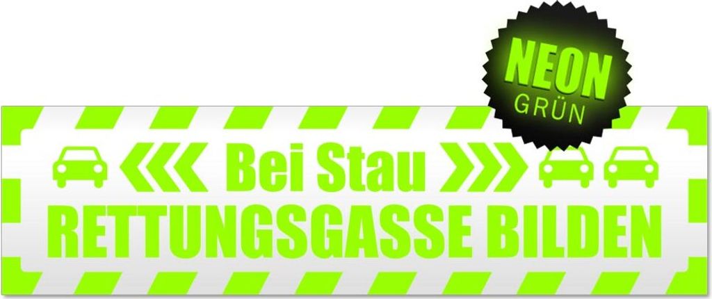 Rettungsgasse Stau gestreift Magnetschild Schild magnetisch
