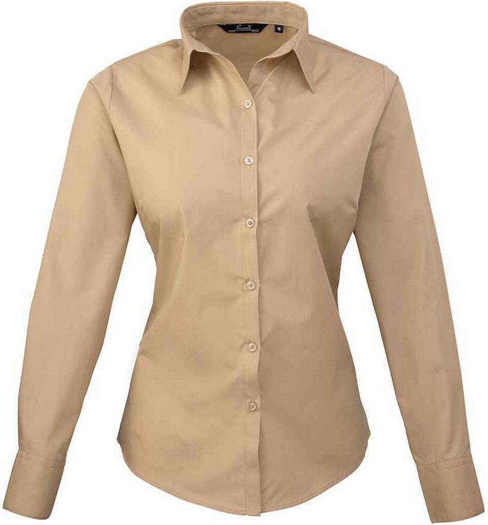 Premier - Hemd für Damen Langärmlig PC5632 (40 DE) (Khaki)