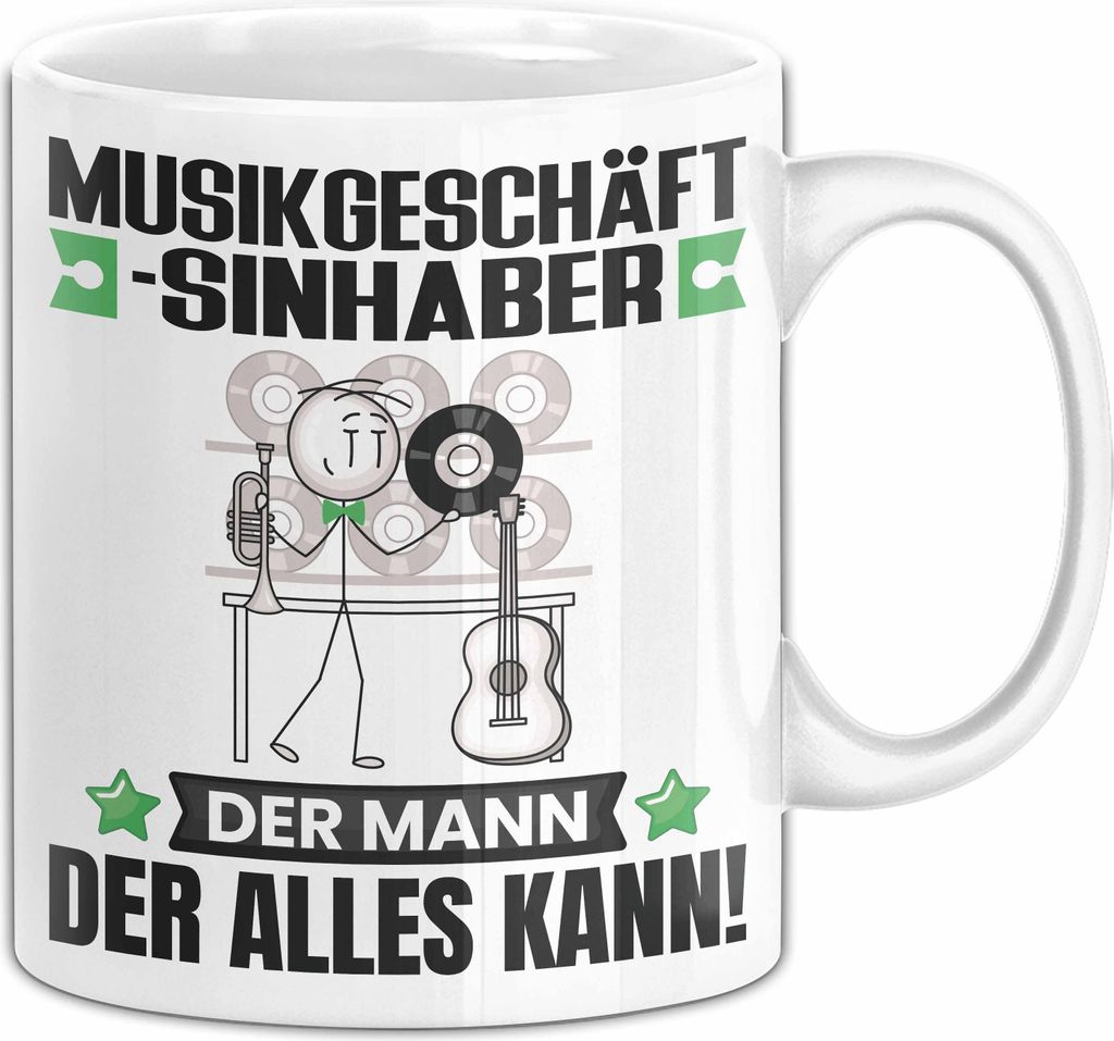 Musikgeschäftsinhaber Tasse Geschenk für Musikgeschäftsinhaber Der Mann Der Alles Kann Geschenkidee zum Geburtstag (Weiß)