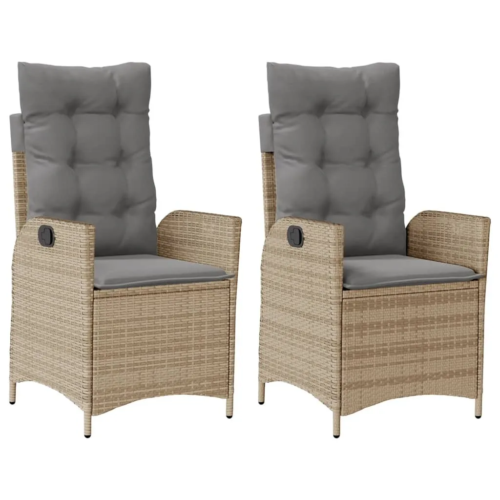 Fauteuil relax extérieur beige ajustable pour terrasse et bord de piscine