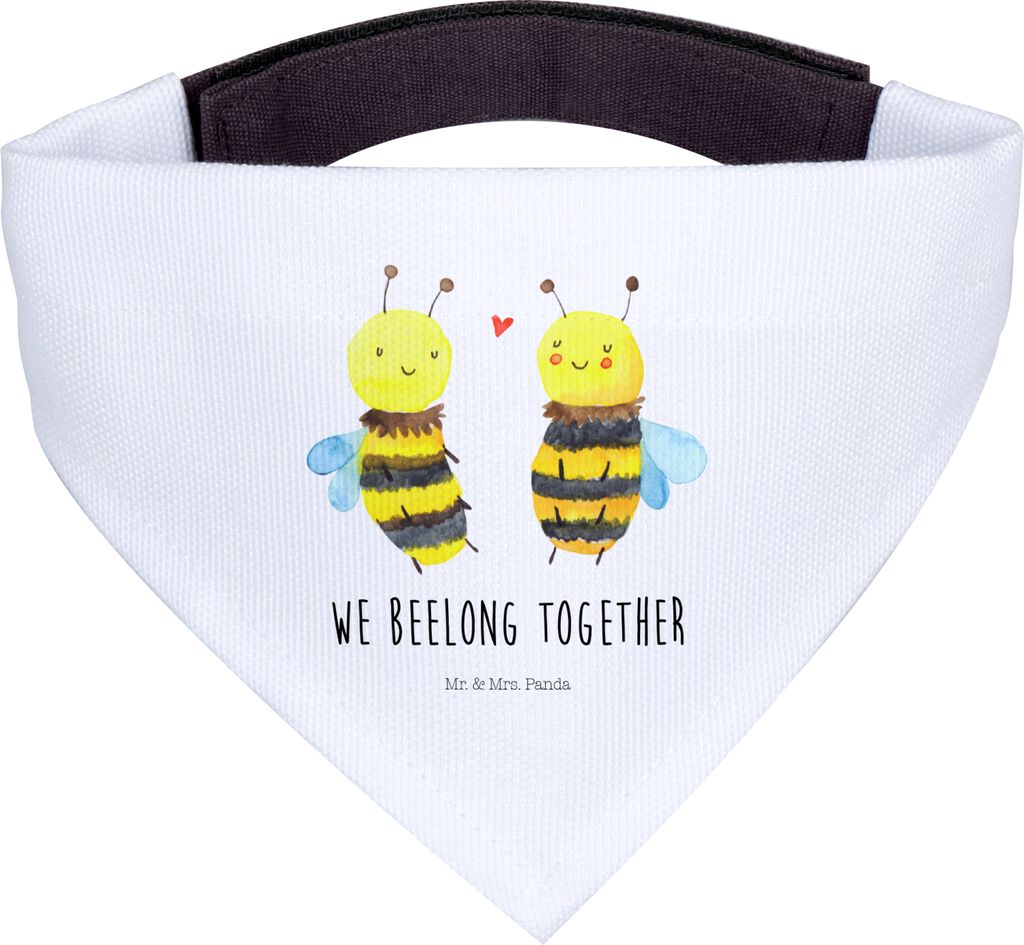Mr. & Mrs. Panda Hunde Halstuch Biene Verliebt - Weiß - Geschenk, Hund, Tuch, Hundehalstuch, Für
