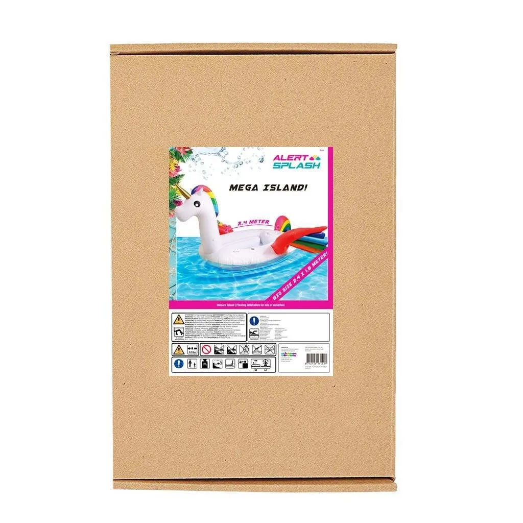Grande île flottante licorne multicolore - Matelas gonflable de luxe - 3