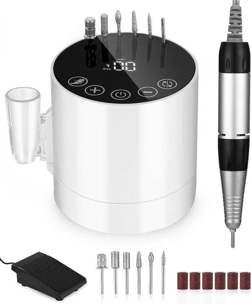 Kit de Manucure et Pédicure Électrique Complet avec 6 Embouts de Précision