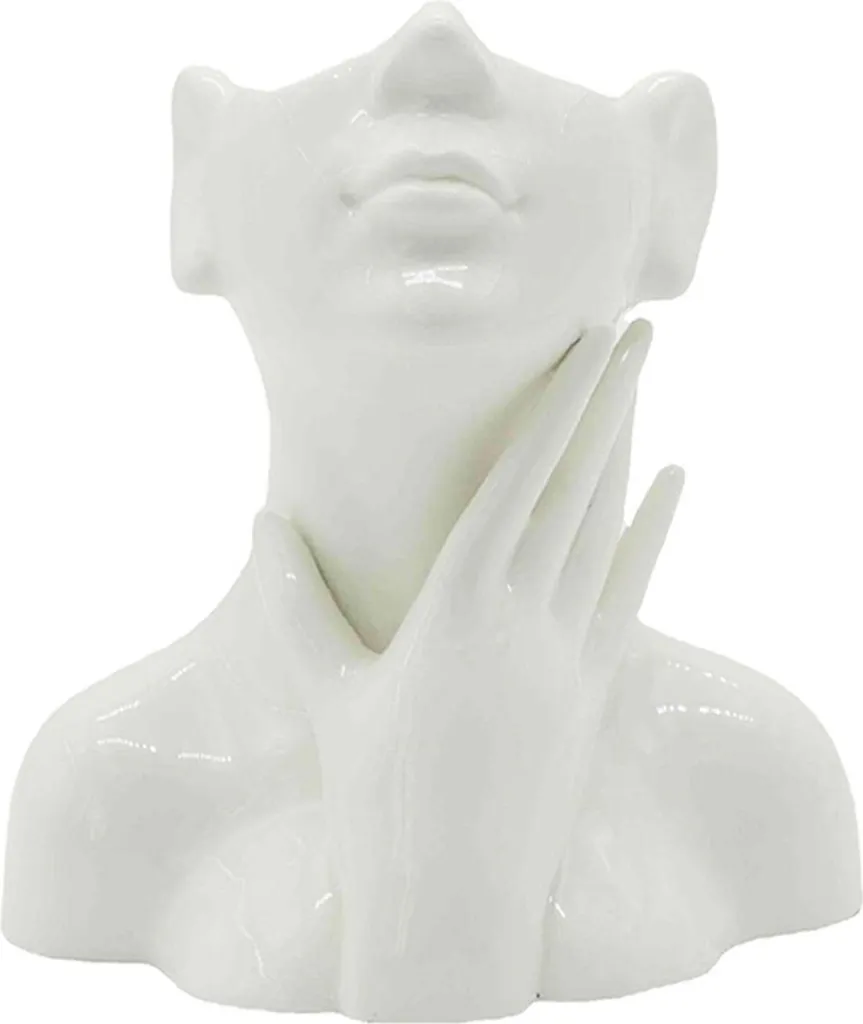 Vase en céramique blanc Modèle C12 pour arrangement floral épuré