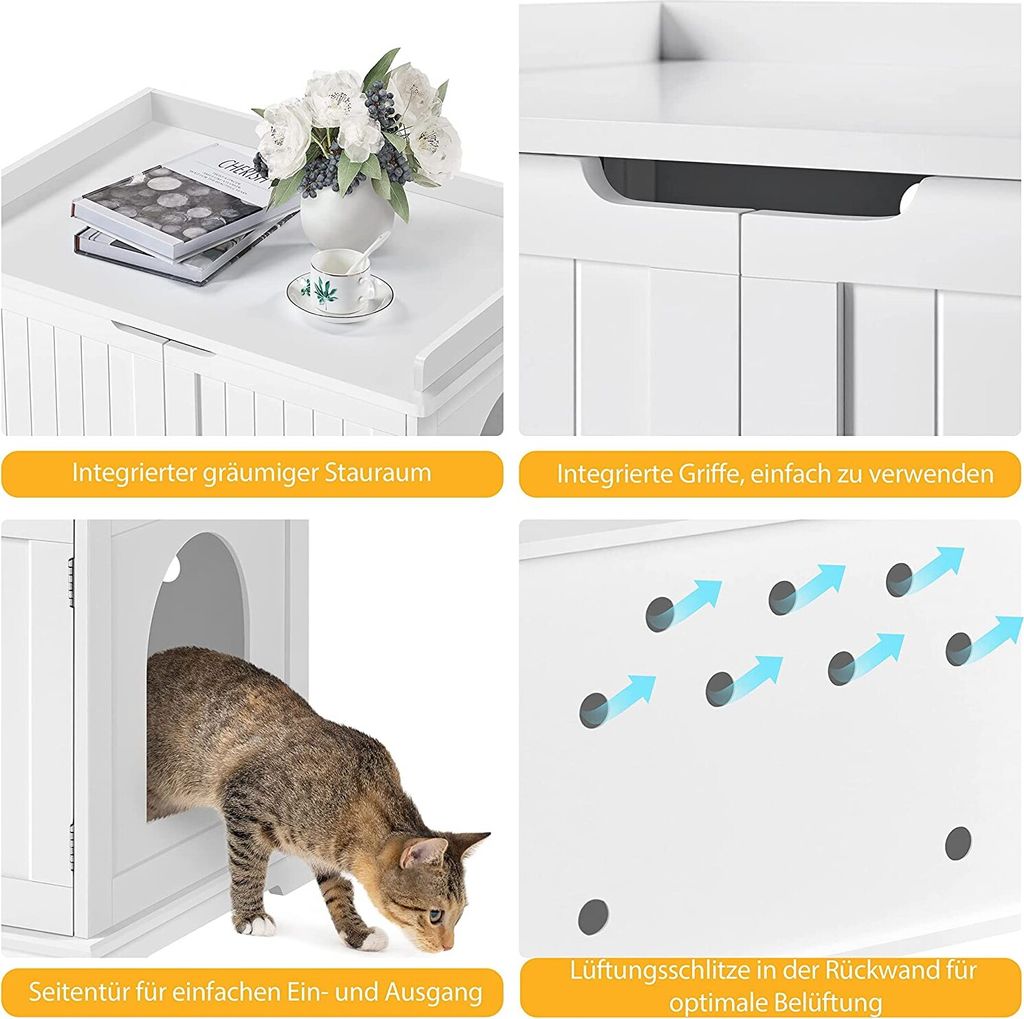 Yaheetech Katzenhöhle für große Katzen Katzenschrank Holz Produktbild 6