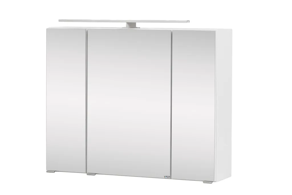 Armoire à pharmacie Stockholm 80x64x20 cm blanc mat avec grand miroir