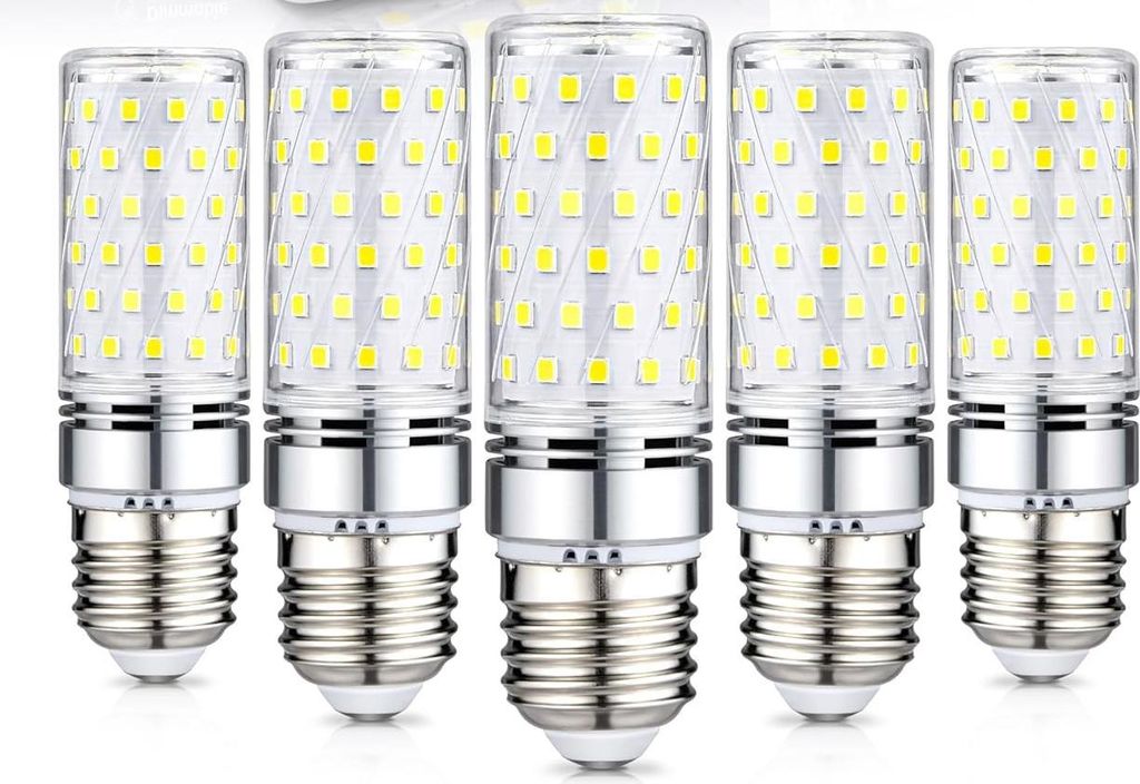 LED E27 Lampen Set – 6x E27 LED 16W, 6000K Kaltweiß, 1600lm, ersetzt 150W Glühbirne, Energiesparlampe Maiskolben-Design