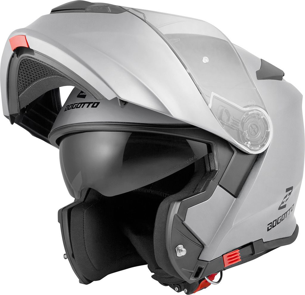 Bogotto V271 Motorrad Klapphelm, silber, S