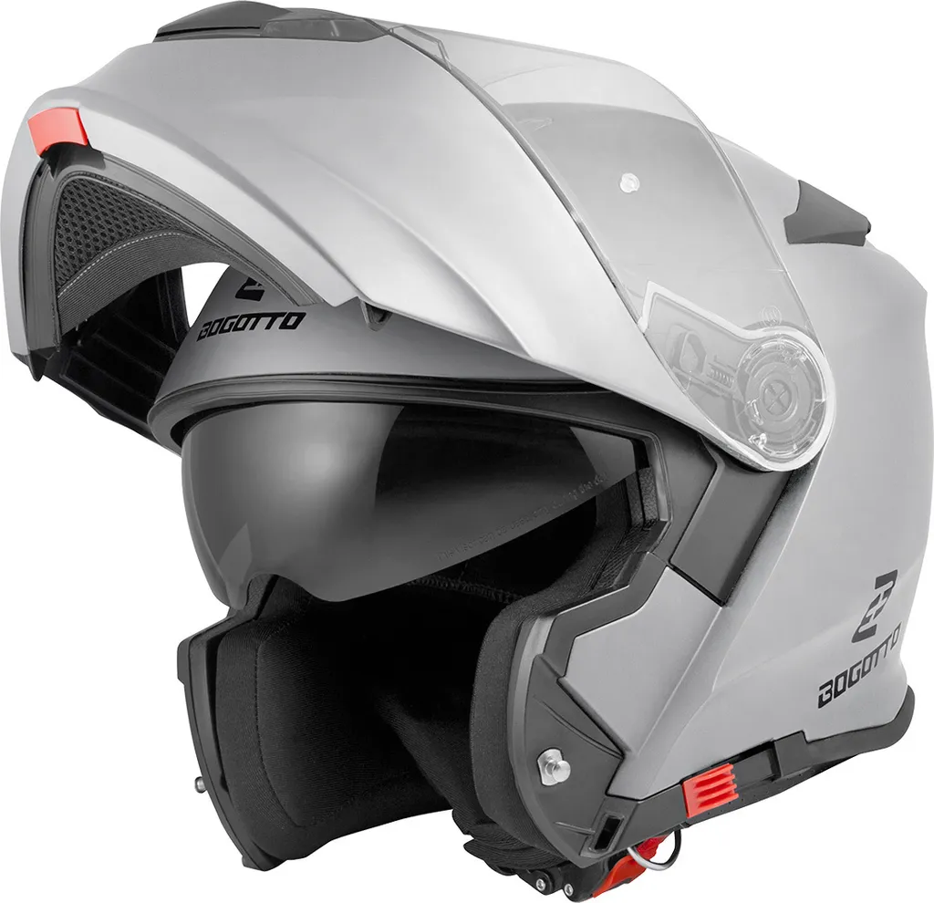 Casque Bogotto V271 Argent XS - Casque Moto Modulable Homologué ECE