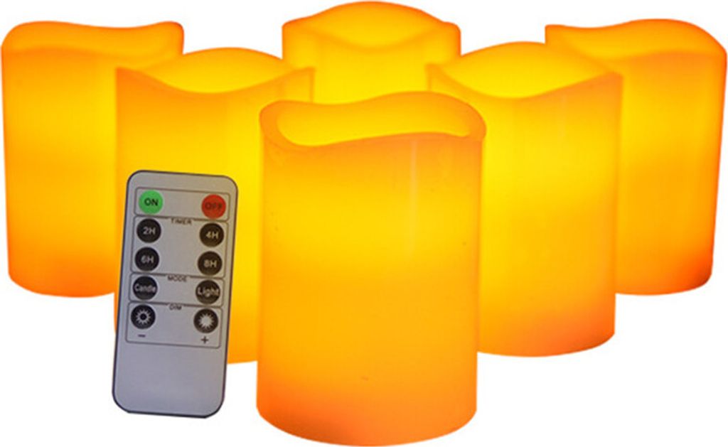 Flammenlose Kerzen LED Elfenbein Echt wachs Batteriekerzen mit Remote-Timer für exquisites Nachbildung im Freien hitzebeständig mit realistischen...