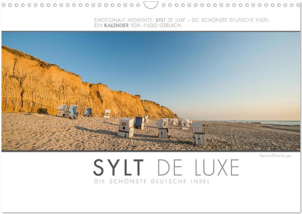 Emotionale Momente: Sylt de Luxe - die schönste deutsche Insel. (Wandkalender 2026 DIN A3 quer), CALVENDO Monatskalender