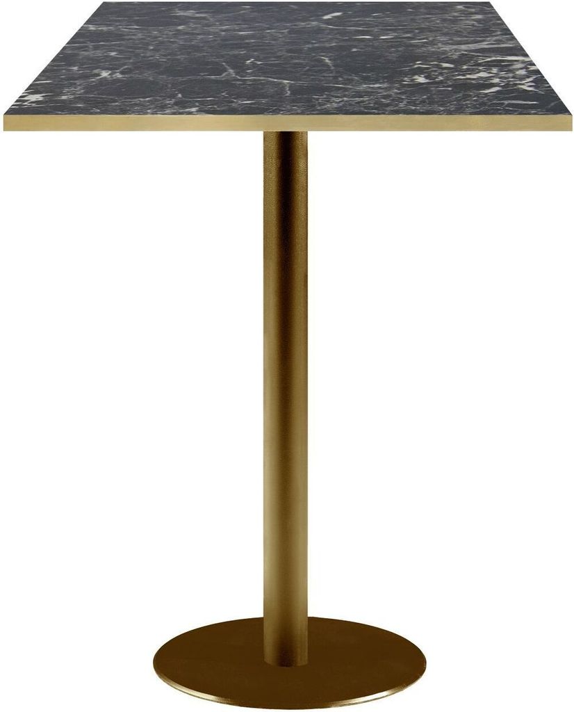Hochtisch 60 x 60 cm Rom Bistro glänzend schwarzer Marmor