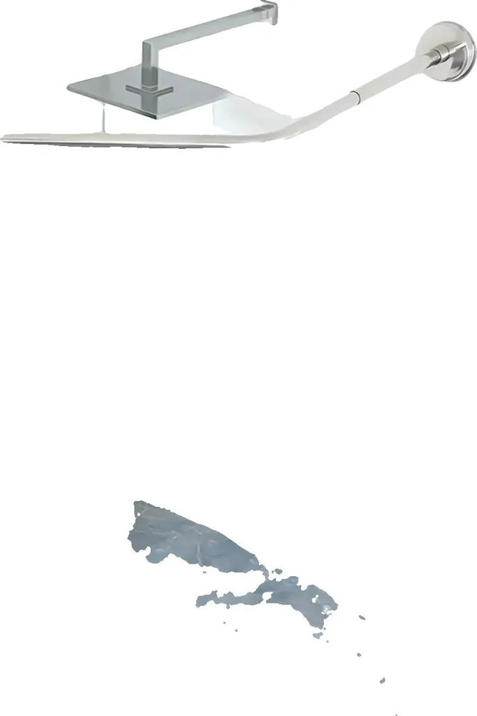 Barre de douche anti-rouille en inox argenté, fixation murale sans chute