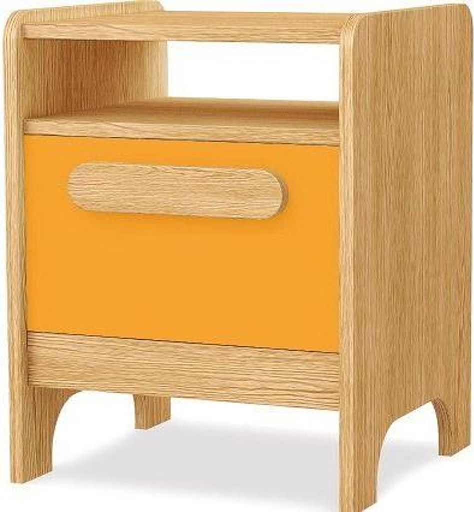 Timoore Nachttisch First mit 1 Schublade in 5 Farben : Orange Farbe: Orange