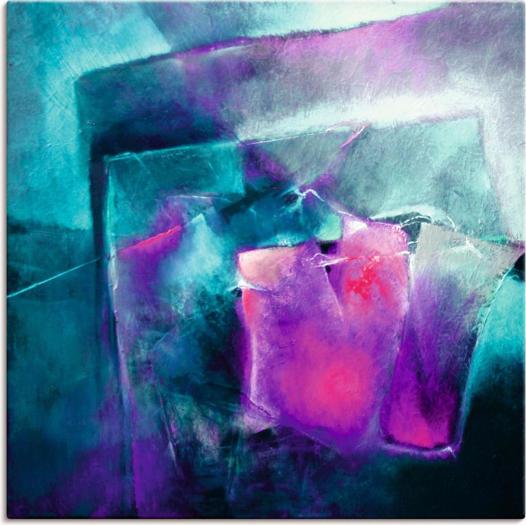 ARTland Leinwandbild Türkis und Magenta II Größe: 100x100 cm