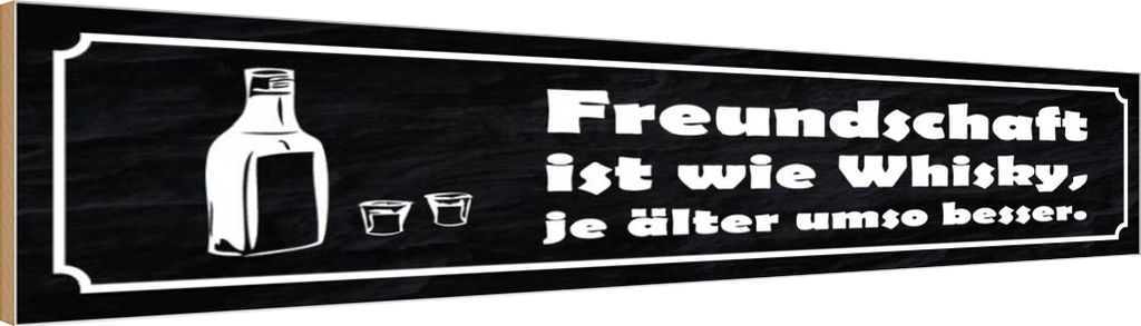 vianmo Holzschild 10x46 cm Freundschaft ist wie Whisky je Familie Freunde