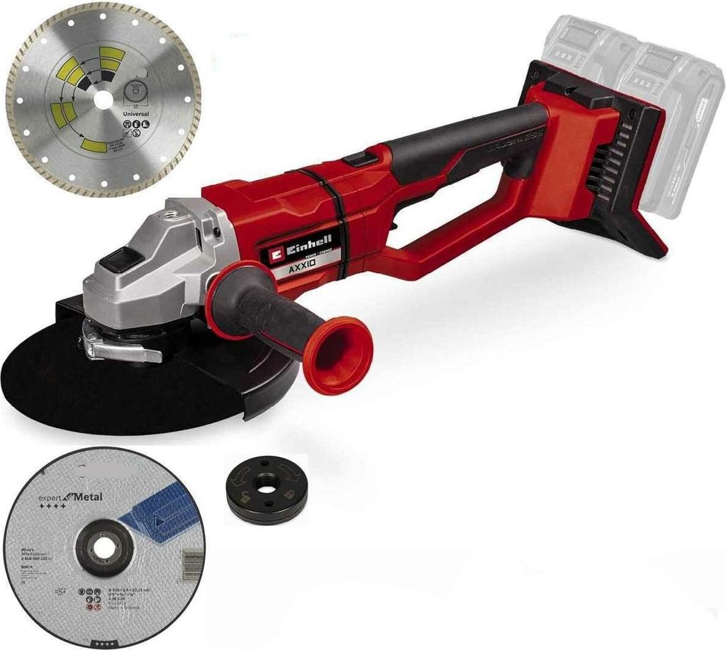 Einhell Professional Akku-Winkelschleifer AXXIO 36/230 Q 36V, 2200 W + 2 Trennscheiben