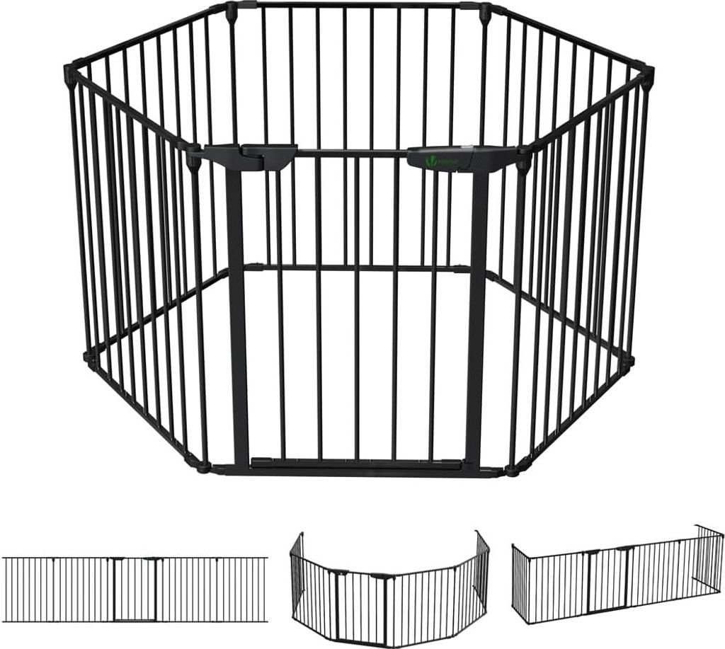 VOUNOT® VOUNOT Kaminschutzgitter Freistehend mit Tür, 375cm Produktbild 