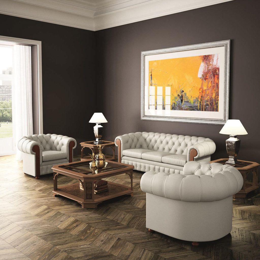 Design Sofagarnitur Chesterfield 3+1+1 Set Sofa Sessel Couch Polster Set Neu