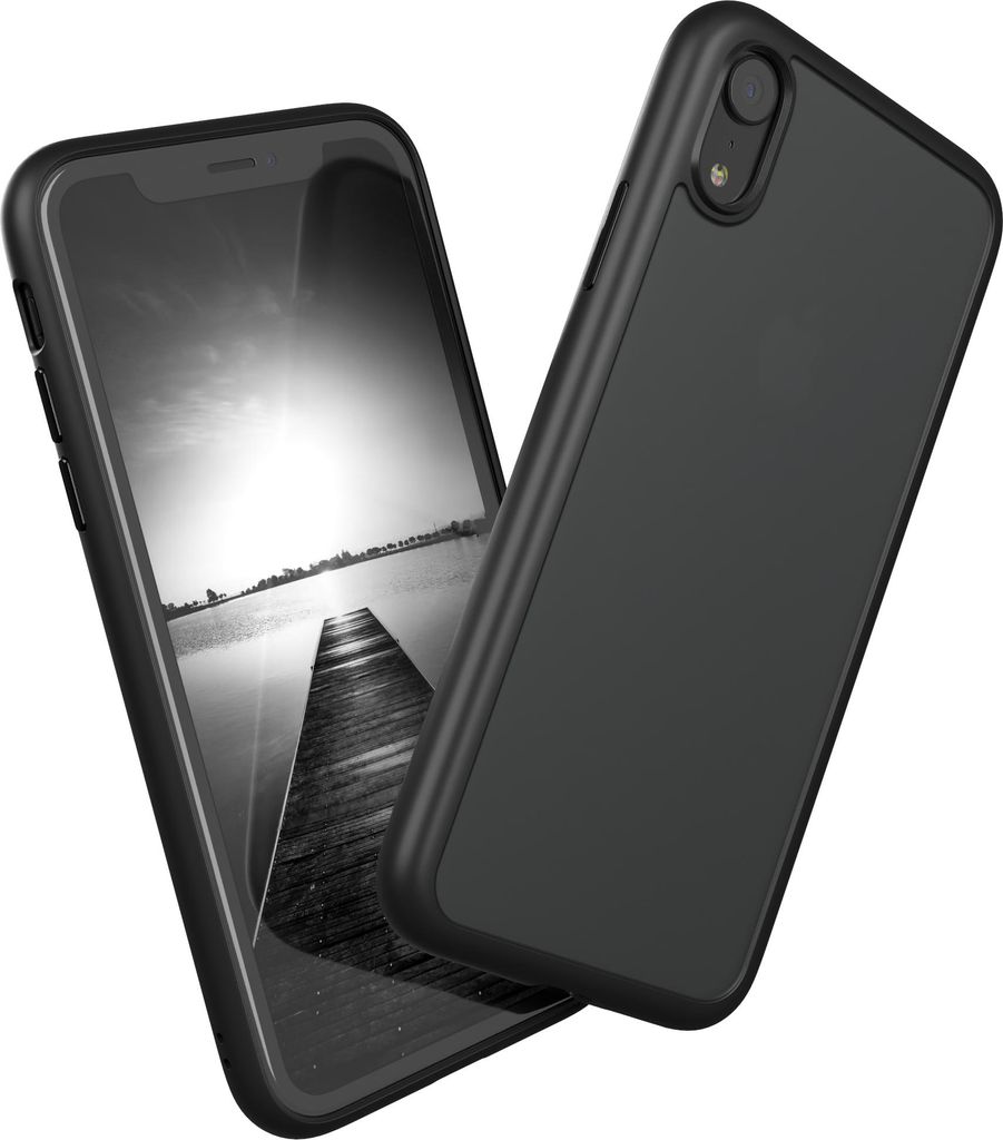 EAZY CASE - Outdoor Case kompatibel mit Apple iPhone XR, stoßfest, kratzfest, mit Kameraschutz, Silikonhülle in Schwarz