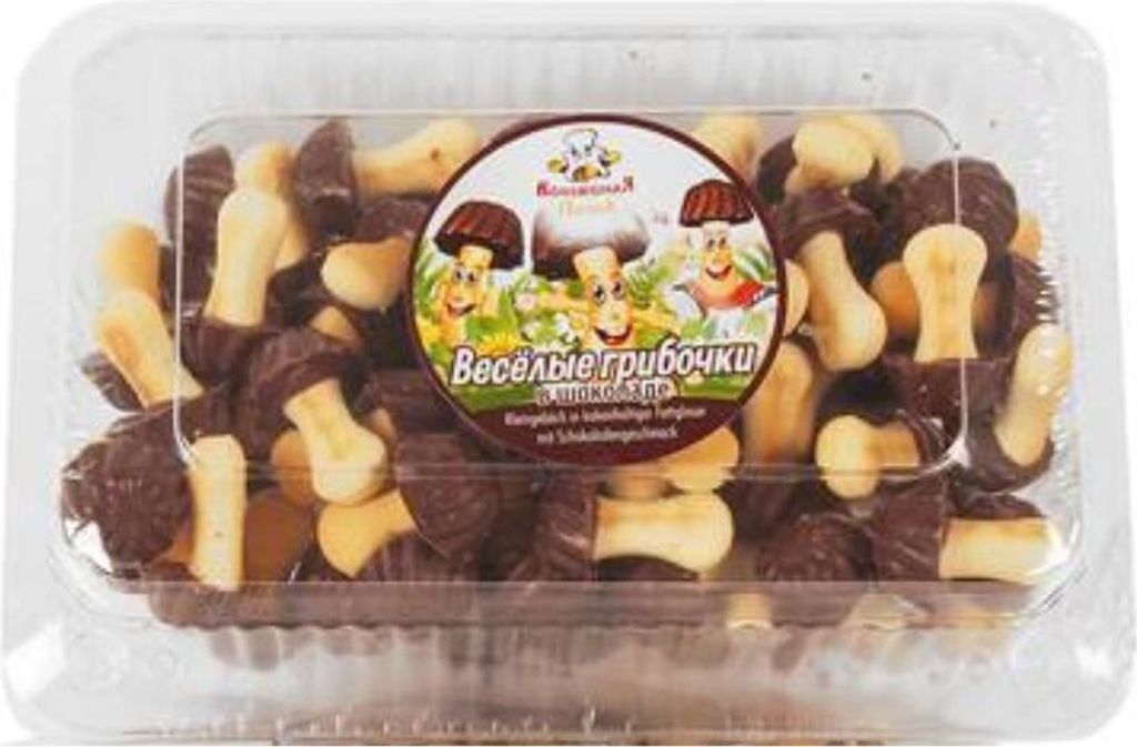 Kekse Pilzen in Schoko 250g Gribochki Kleingebaeck Produktbild 